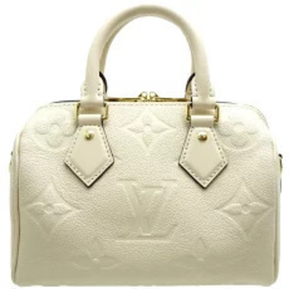 Louis Vuitton Handbag Cream Monogram Empreinte Speedy Bandoulire Cream